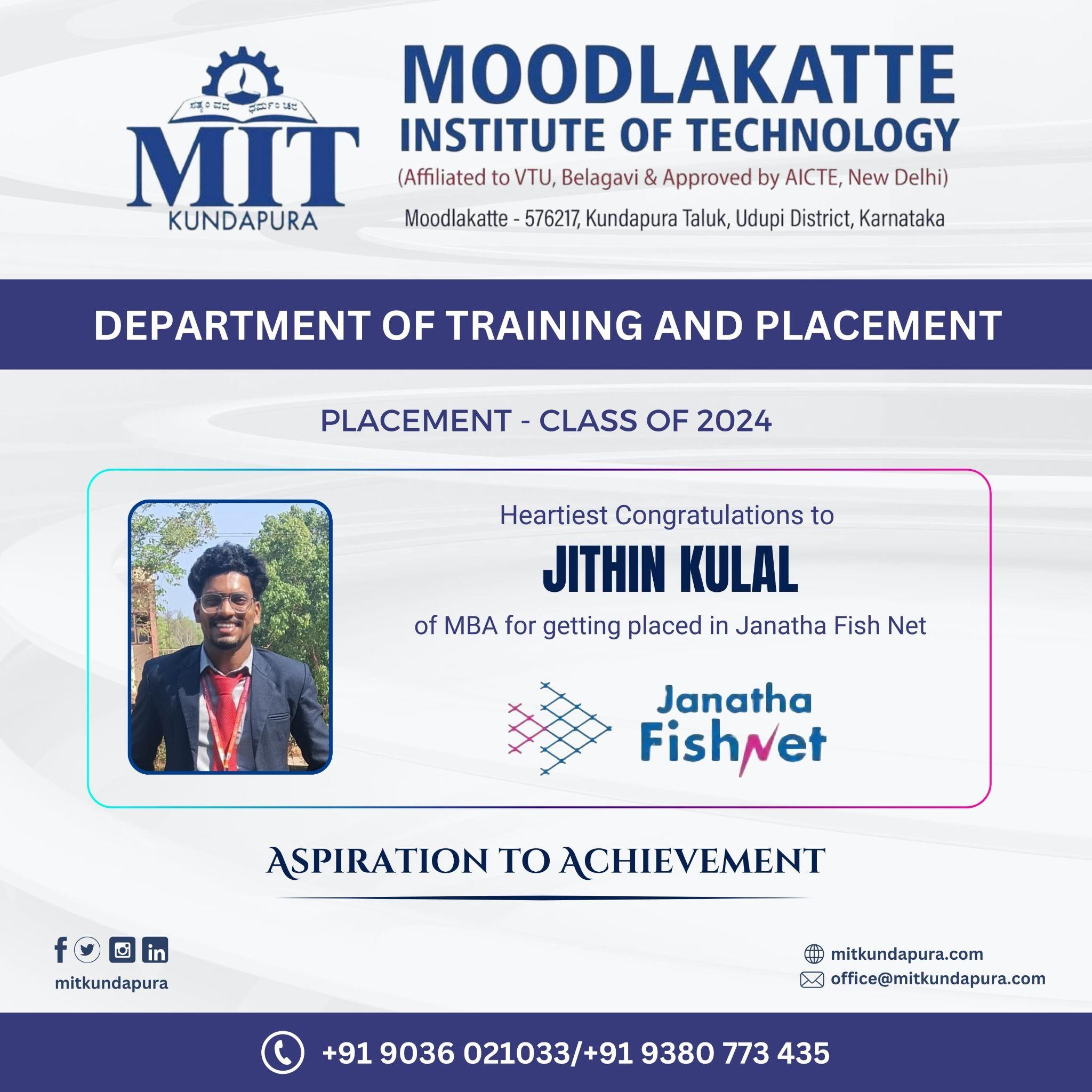 MITK MBA Students placement